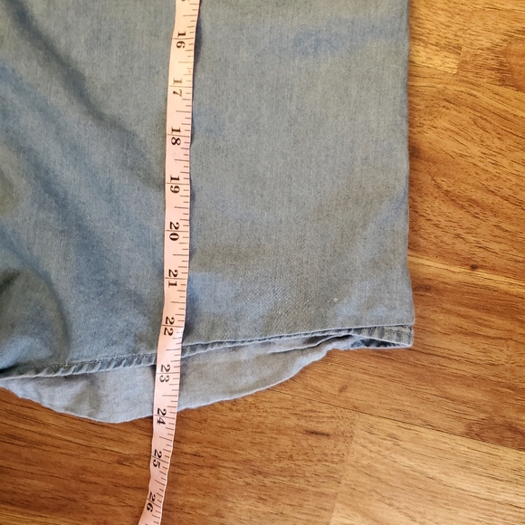 Time And Tru Size Small Tie Front Chambray Top - Picture 4 of 5